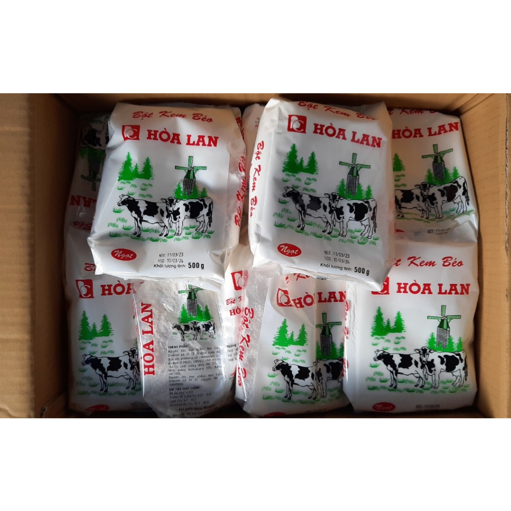 Combo 10 bịch - Bột kem béo pha chế HÒA LAN (500g/bịch - ngọt)