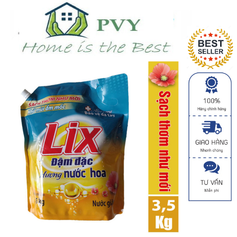 ( CHÍNH HÃNG ) Nước giặt LIX 3.5KG HƯƠNG HOA thơm nhẹ đậm đặc KHỬ MÙI ẨM MỐC