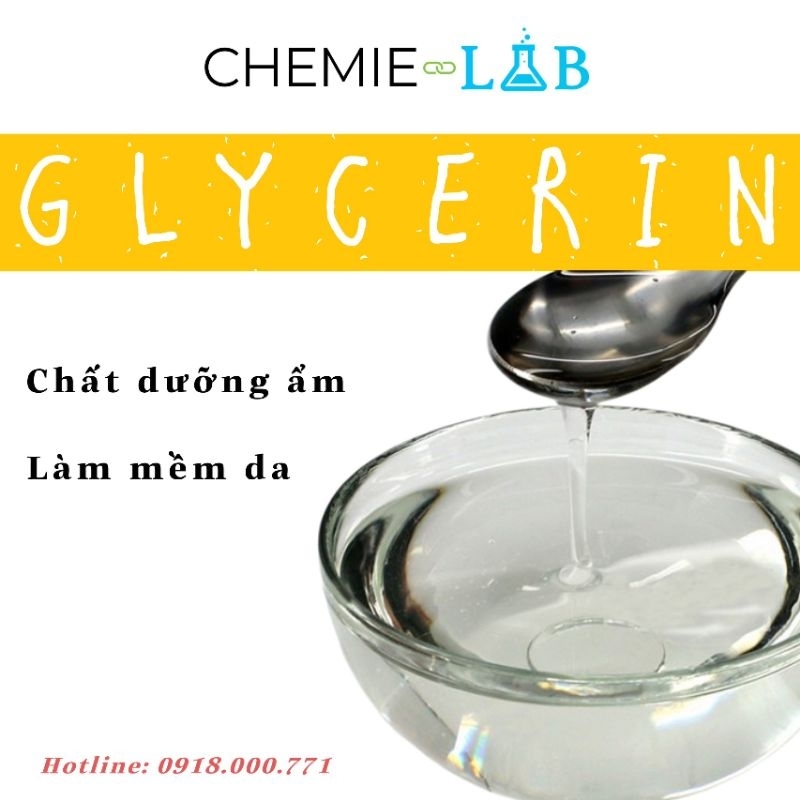100-1000g 𝗚𝗹𝘆𝗰𝗲𝗿𝗶𝗻 chất dưỡng ẩm - Nguyên liệu mỹ phẩm Chemielab