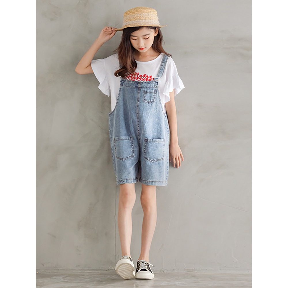 Yếm jeans trơn size đại cao cấp BBkids A15