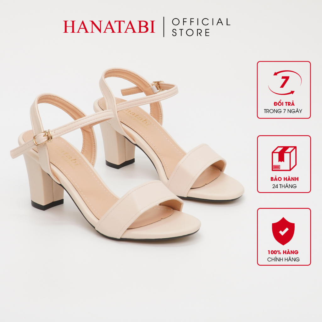 Sandal Nữ Hanatabi Gót Vuông Cao 7cm Quai Ngang Hậu C Mã SDG616