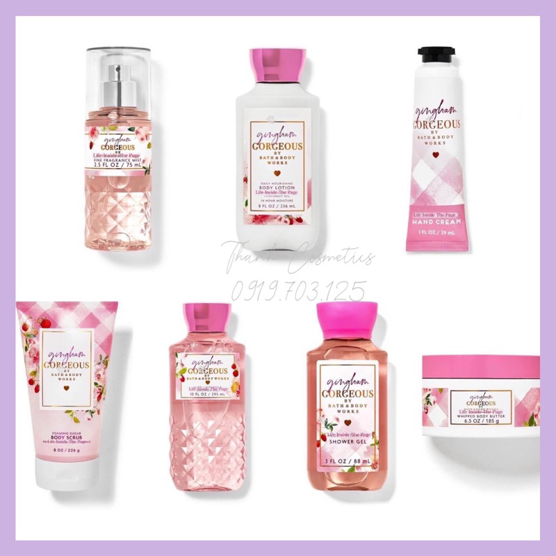 𝑮𝑰𝑵𝑮𝑯𝑨𝑴 𝑪𝑶𝑳𝑳𝑬𝑪𝑻𝑰𝑶𝑵 💐 Gingham Gorgeous Bộ sữa tắm, lotion, xịt thơm