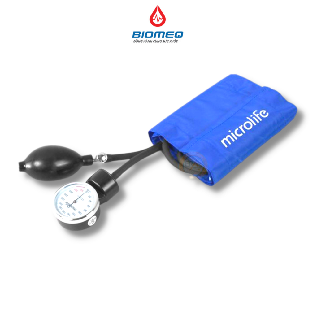 Máy đo huyết áp cơ Microlife AG1-10 trang bị đồng hồ áp suất, túi hơi
