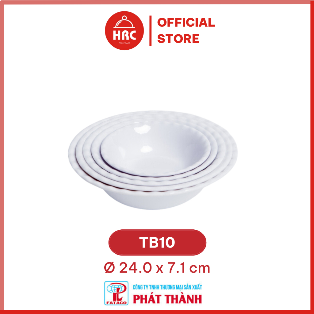 Tô canh , chén ăn cơm Hàn Quốc nhiều kích thước , bát nhà hàng chất liệu nhựa Phíp Melamine Fataco - màu Trắng bóng