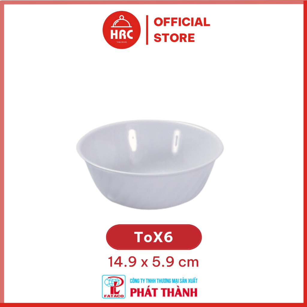Tô canh , chén ăn cơm Hàn Quốc nhiều kích thước , bát nhà hàng chất liệu nhựa Phíp Melamine Fataco - màu Trắng bóng