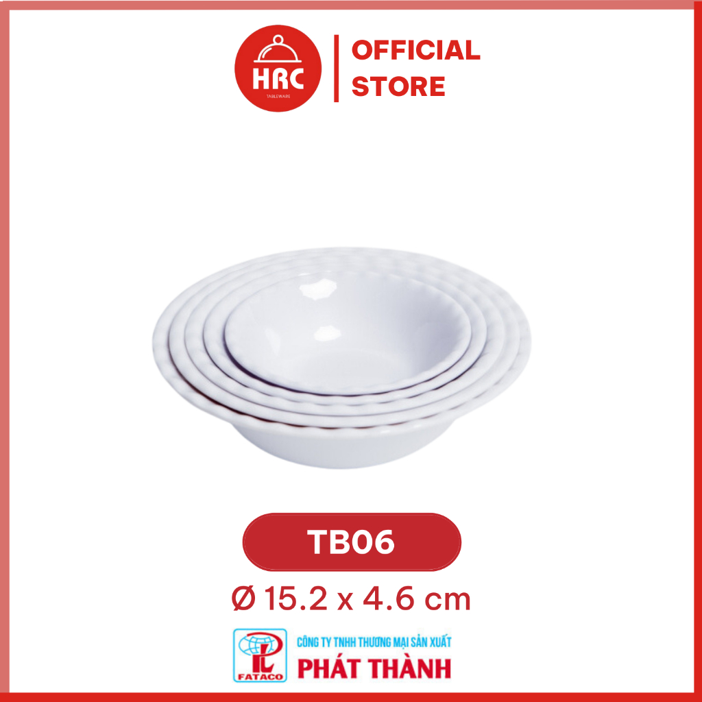 Tô canh , chén ăn cơm Hàn Quốc nhiều kích thước , bát nhà hàng chất liệu nhựa Phíp Melamine Fataco - màu Trắng bóng