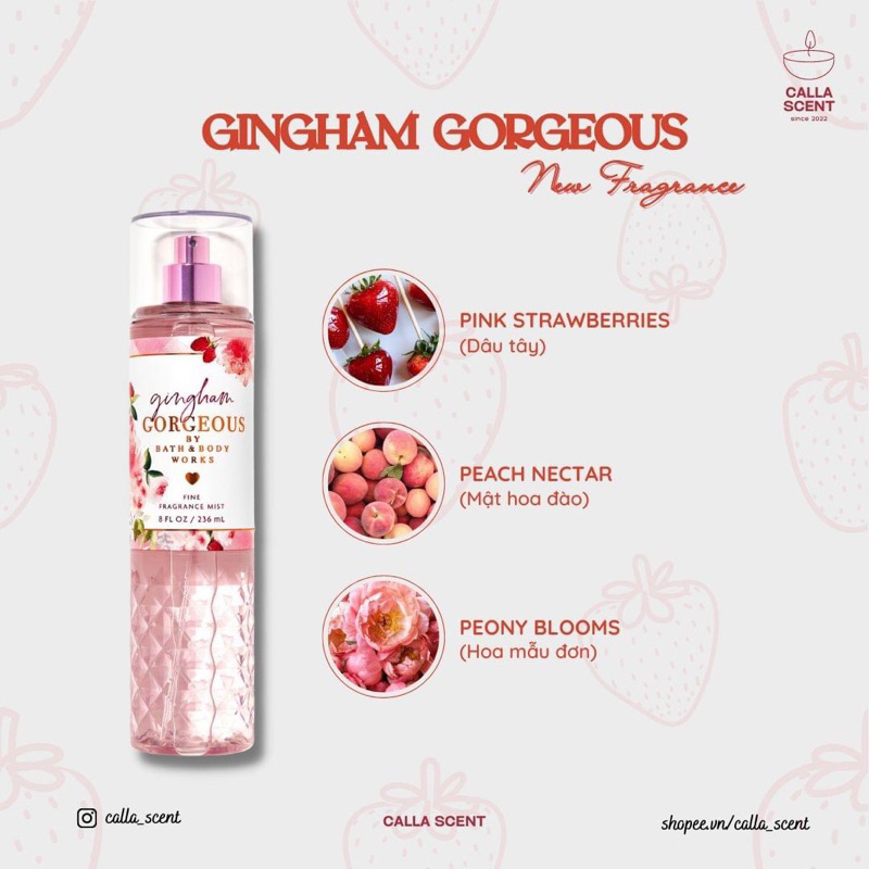 𝑮𝑰𝑵𝑮𝑯𝑨𝑴 𝑪𝑶𝑳𝑳𝑬𝑪𝑻𝑰𝑶𝑵 💐 Gingham Gorgeous Bộ sữa tắm, lotion, xịt thơm