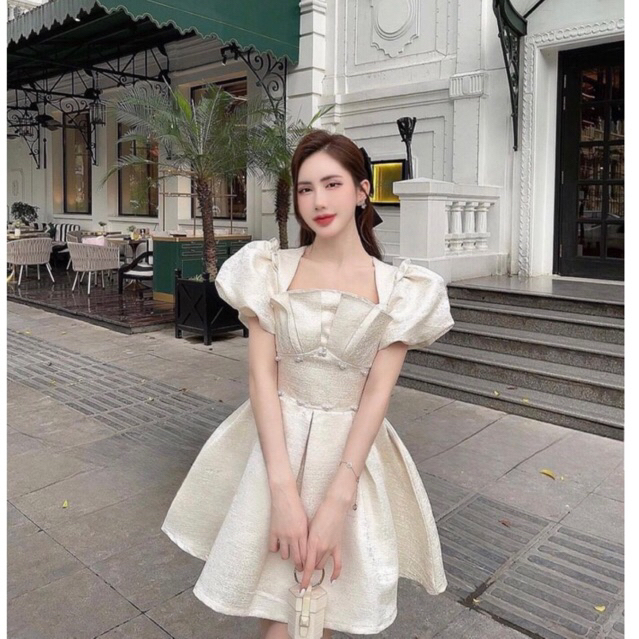 Đầm TacTa cao cấp dáng xoè công chúa tiểu thư , váy tafta thiết kế hàng cao cấp dày dặn / jennycloset