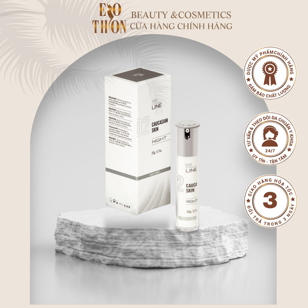 Meline 02 ,Innoaesthetics,Caucasian Skin Night  ,serum giảm nám sạm tàn nhang làm đều màu da 20g