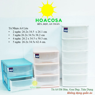Tủ Nhựa Mini Lita 1 Tầng, 2 Tầng, 3T,4T, 5 Tầng- Cỡ A4, Đơn Giản, Gọn Đẹp, Tiện Dụng- Đồ Gia Dụng Hoacosa