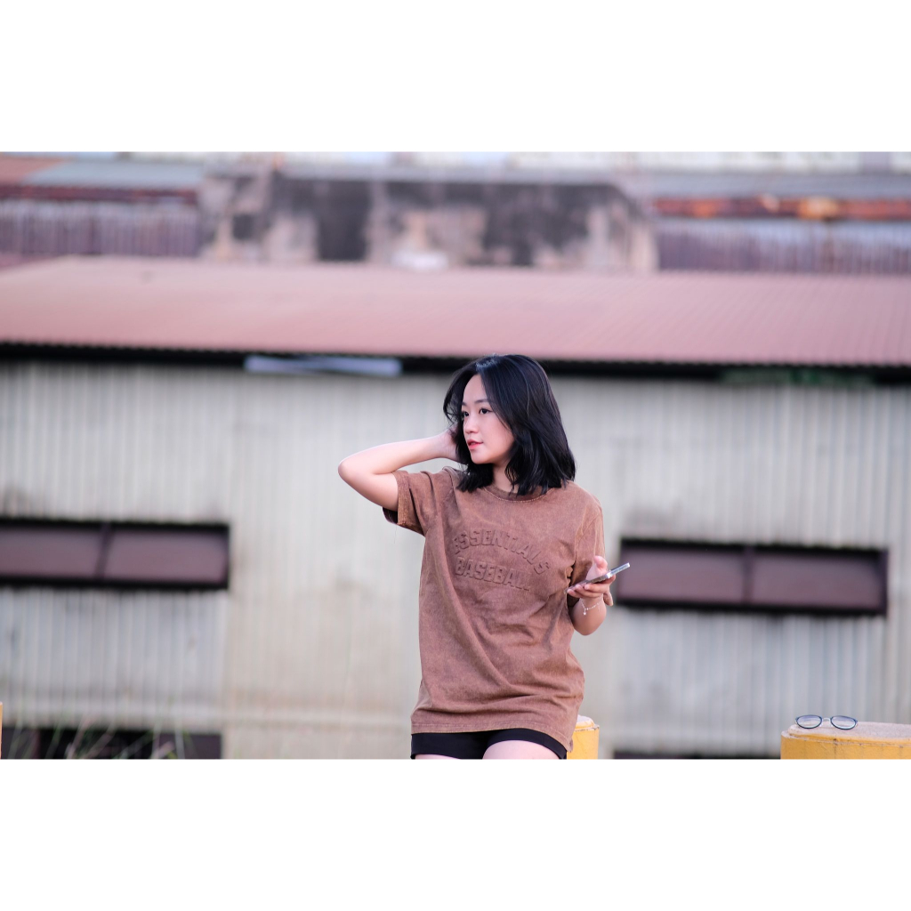 Áo thun wash essentials tay lỡ form rộng unisex nam nữ