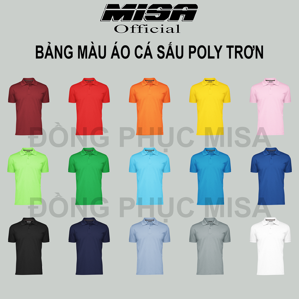 Áo Polo đồng phục quán cà phê, quán ăn, doanh nghiệp vải cá sấu Poly Thái thương hiệu Misa FREE THIẾT KẾ THEO YÊU CẦU