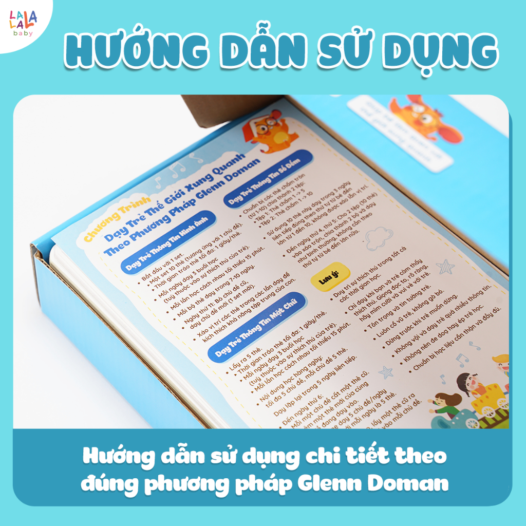 Bộ thẻ học thông minh Flashcard cho bé chuẩn Glenn Doman giáo giục sớm Lalala baby song ngữ Anh Việt