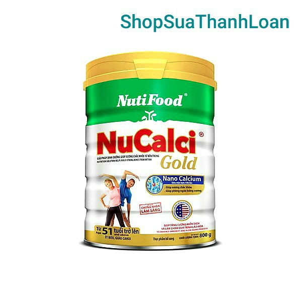 COMBO 2 LON Sữa Bột Nutifood Nucalci Gold Trên 51 Tuổi 800g.