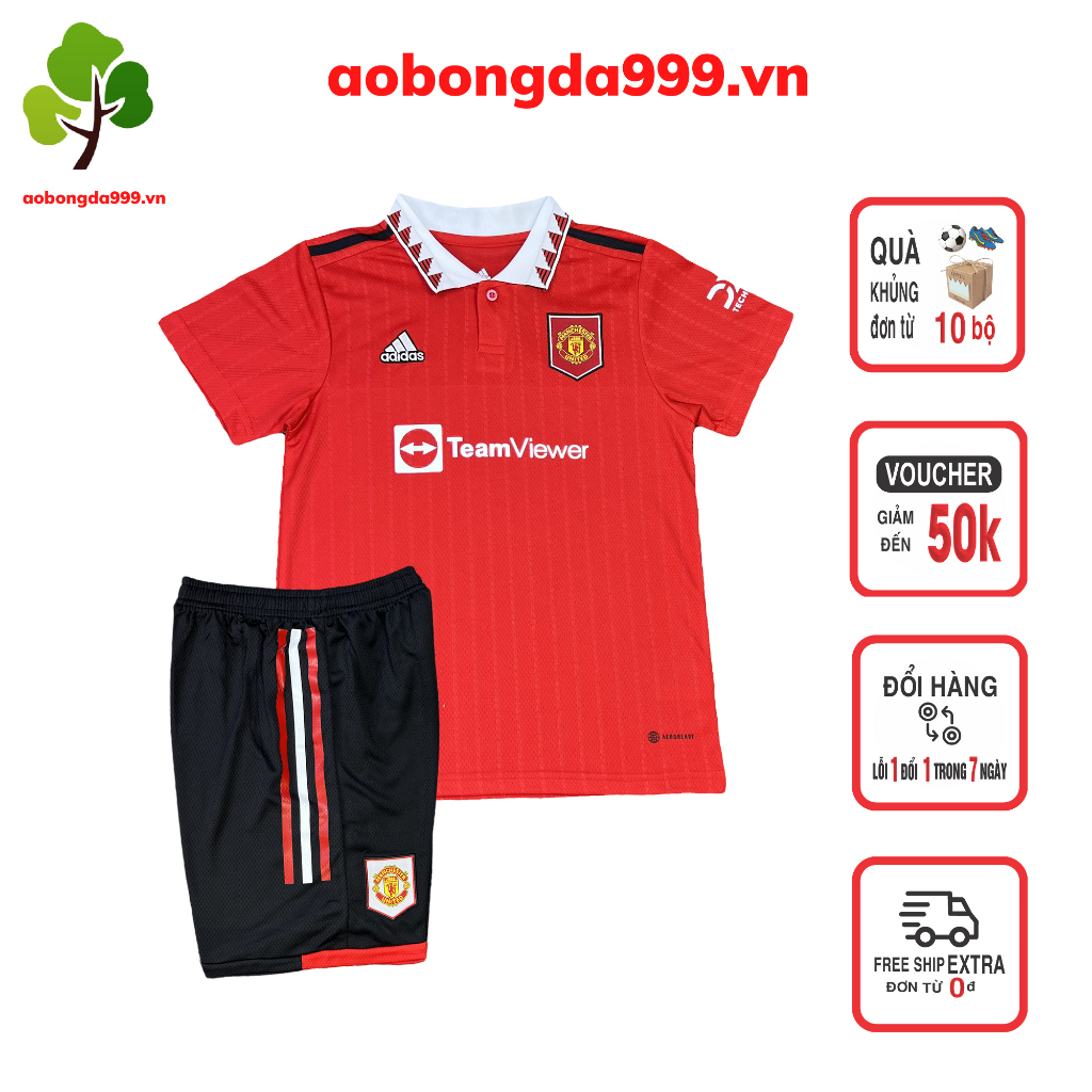 Quần áo đá bóng đá banh set áo quần bóng đá clb Manchester United mùa 2022 - 2023 vải cao cấp