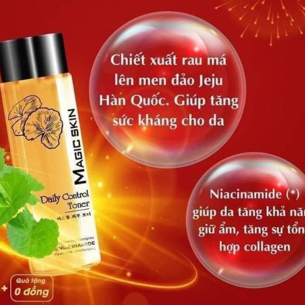 Nước hoa hồng Magic Skin DÀNH CHO DA MỤN | Daily Control Toner Magic Skin rau má Magic Skin