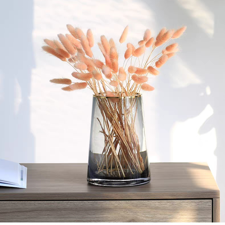 Bình hoa thuỷ tinh mạ vàng Qhouse cao cấp , lọ hoa decor phong cách Bắc Âu trang trí bàn trà bàn ăn sảnh văn phòng đẹp