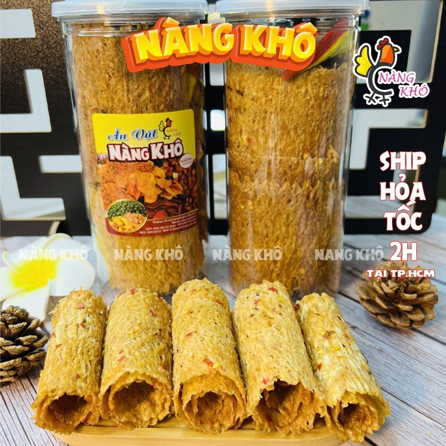 Khô mực cán tẩm gia vị Nha Trang loại ngon - hũ pet 300gram ( Thơm dai - đậm vị ) Nàng Khô | Đồ ăn vặt Hồ Chí Minh