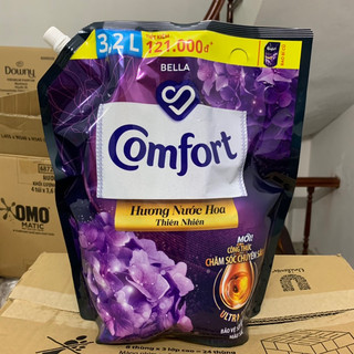 Nước Xả Vải Comfort Hương Nước Hoa Thiên Nhiên Bella 3.2L( mầu tím)