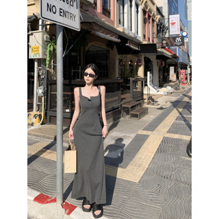 Váy thun gân không tay form dài ôm thân trên hack eo thon tôn dáng JOLI Clothing V145