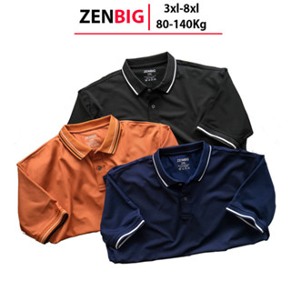 Áo phông nam big size ZENBIG có cổ dành cho người mập từ 80kg, 90kg, 100kg, 120kg, 130kg