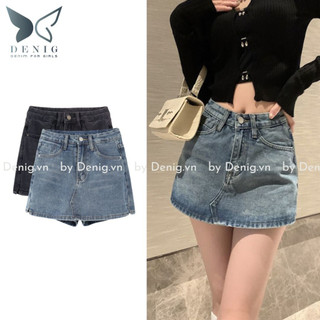 Quần giả váy jean ngắn dáng basic