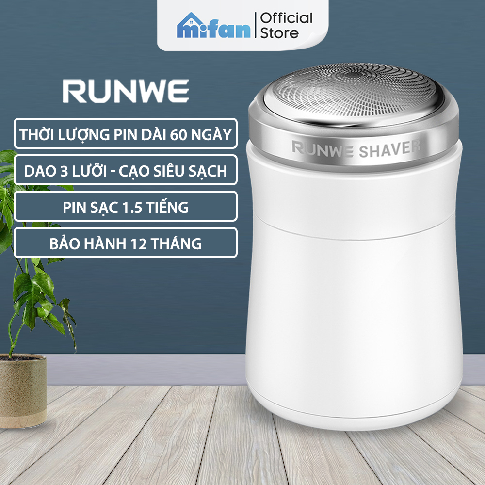 Máy Cạo Râu Mini Mifan Runwe RS89 Cao Cấp - Thiết kế nhỏ gọn, tiện lợi, dễ dàng vệ sinh, pin sạc dùng 60 ngày - BH 12 Th