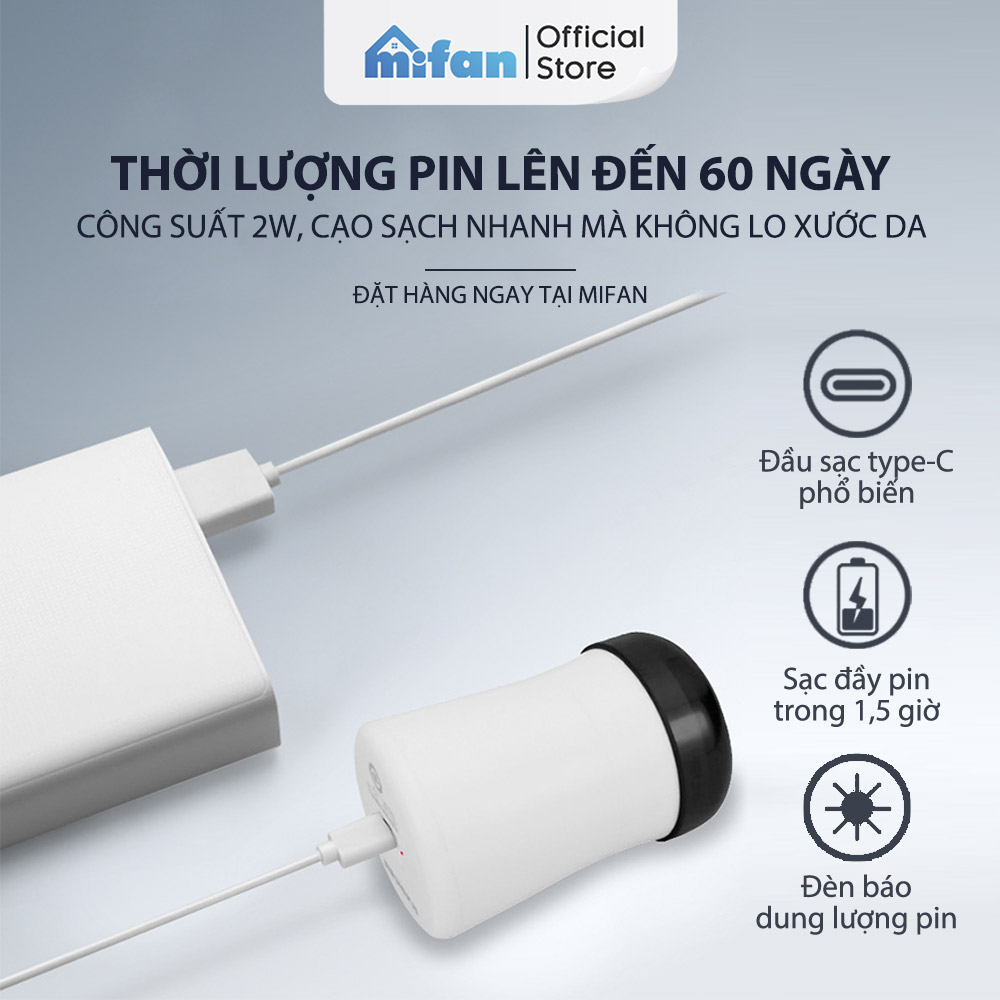 Máy Cạo Râu Mini Mifan Runwe RS89 Cao Cấp - Thiết kế nhỏ gọn, tiện lợi, dễ dàng vệ sinh, pin sạc dùng 60 ngày - BH 12 Th