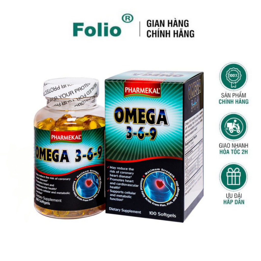 Viên Uống Pharmekal Dầu Cá_ Folio Omega 3-6-9 100 Softgels