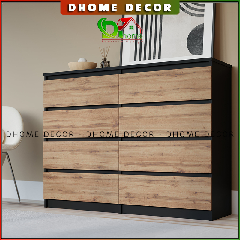 Tủ gỗ đa năng nhiều ngăn kéo hiện đại tay nắm vác âm gọn đẹp TĐN145