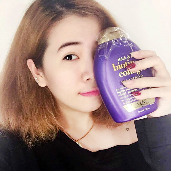 Dầu gội dầu xả Biotin collagen chai 385ml Ogx USA