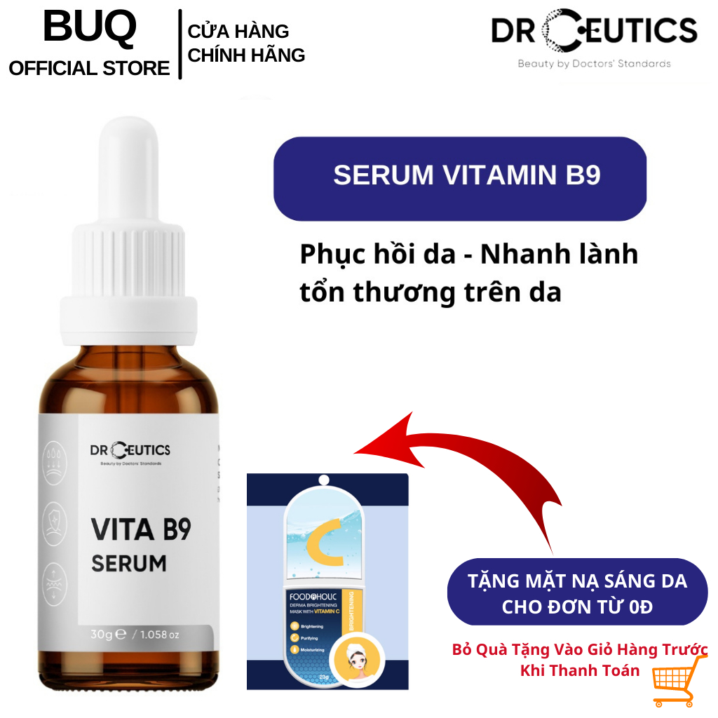 Tinh Chất DrCeutics Vitamin B9 Hỗ Trợ Quá Trình Phục Hồi Và Cấp Ẩm Cho Da (30gram)