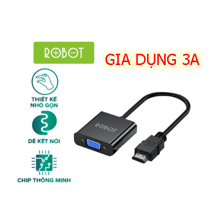 HUB Chuyển Đổi Cổng HDMI Sang Cổng VGA ROBOT RHV10 Hỗ Trợ Độ Phân Giải 1080P Full HD|SHOP ĐẶC BIỆT