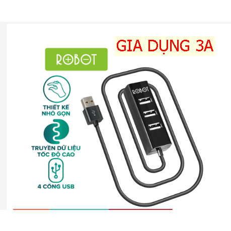 HUB Chuyển Đổi Chia - Mở Rộng 4 Cổng USB - Dây Nối Dài 80cm - ROBOT H140-80| SHOP ĐẶC BIỆT|HÀNG CHẤT LƯỢNG