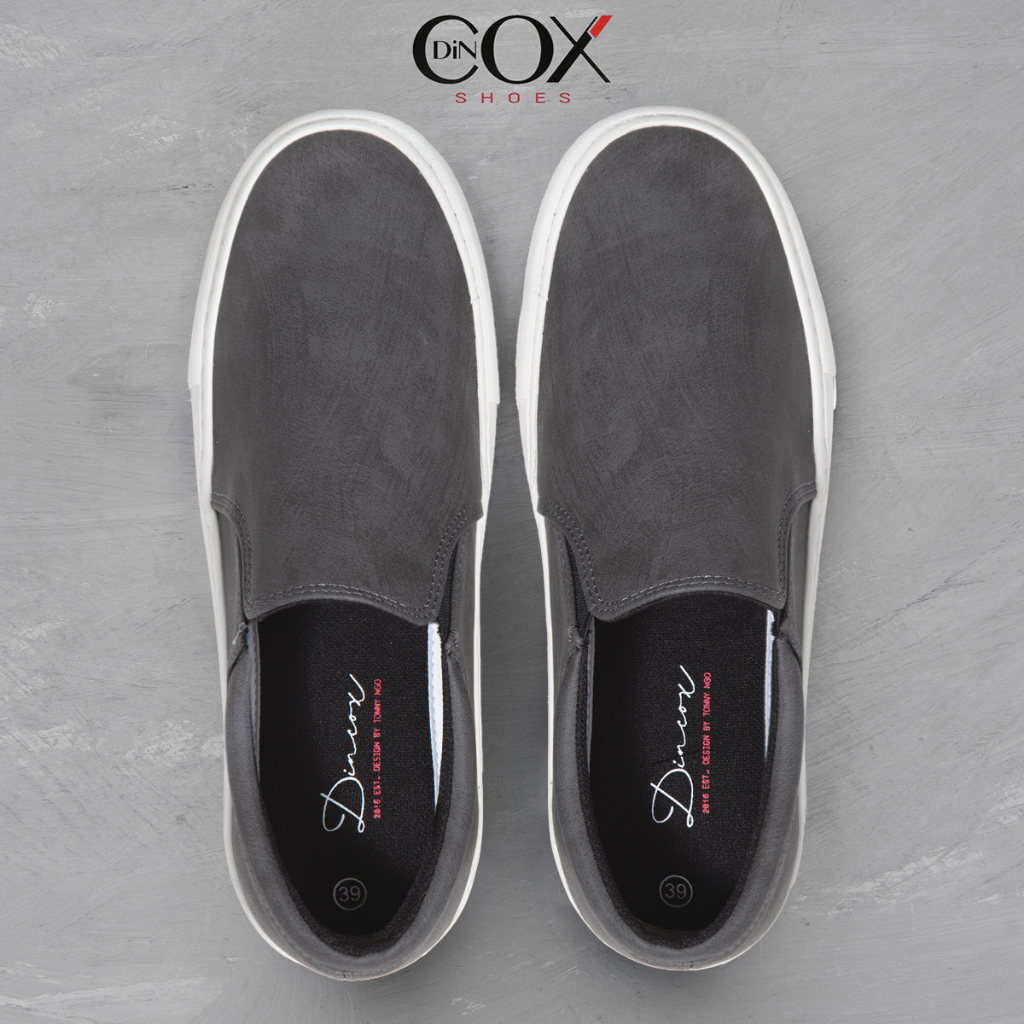 Giày Lười Sneaker Da Unisex DINCOX C38 Charcoal