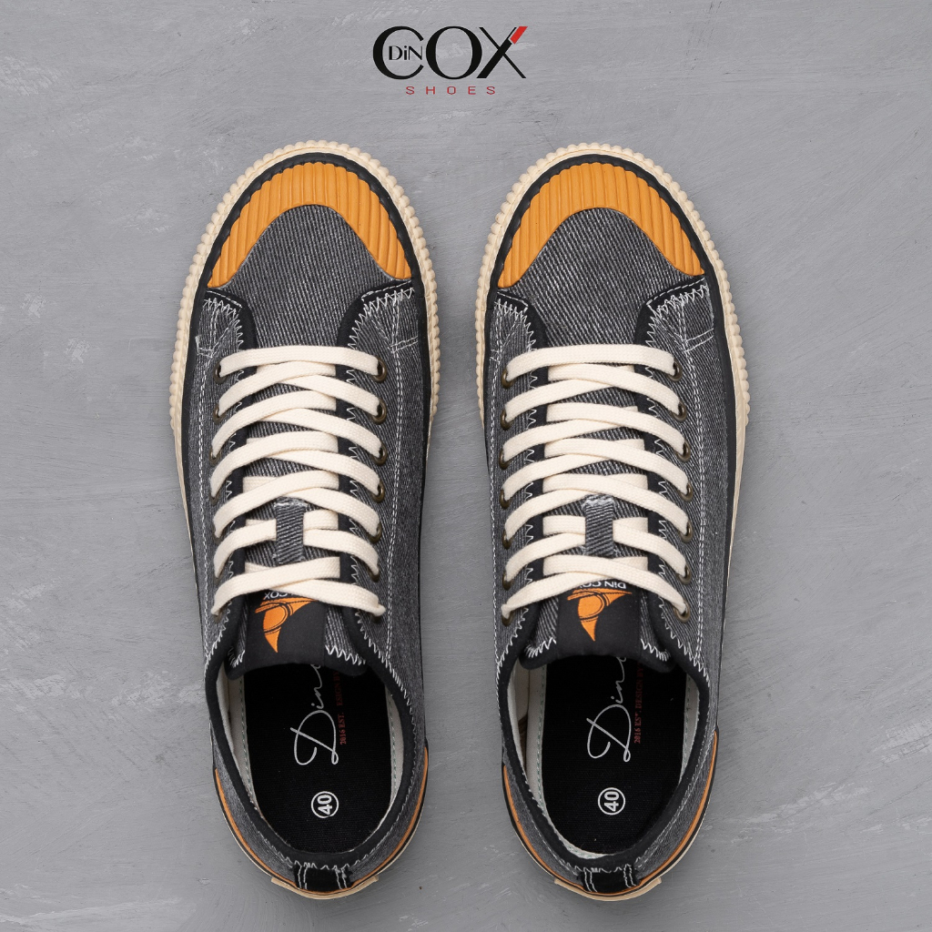 Giày Sneaker Vải Nam DINCOX D21 Ấn Tượng Black Wash