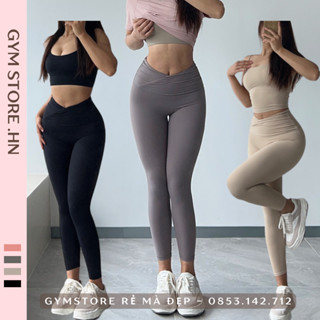 Quần Legging Tập Gym Nữ Thun Poly Trơn Cạp Cao Gen Bụng Siêu Tôn Mông Thể Thao Đồ Tập Giá Rẻ GYMSTORE 821