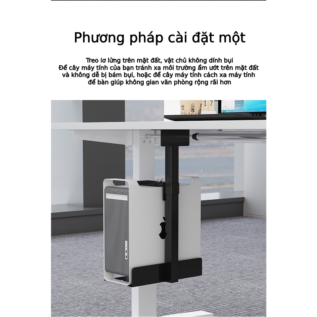 Kệ treo CPU gắn bàn thiết kế mới nhất , giá đỡ CPU điều chỉnh được độ rộng chất liệu thép không gỉ
