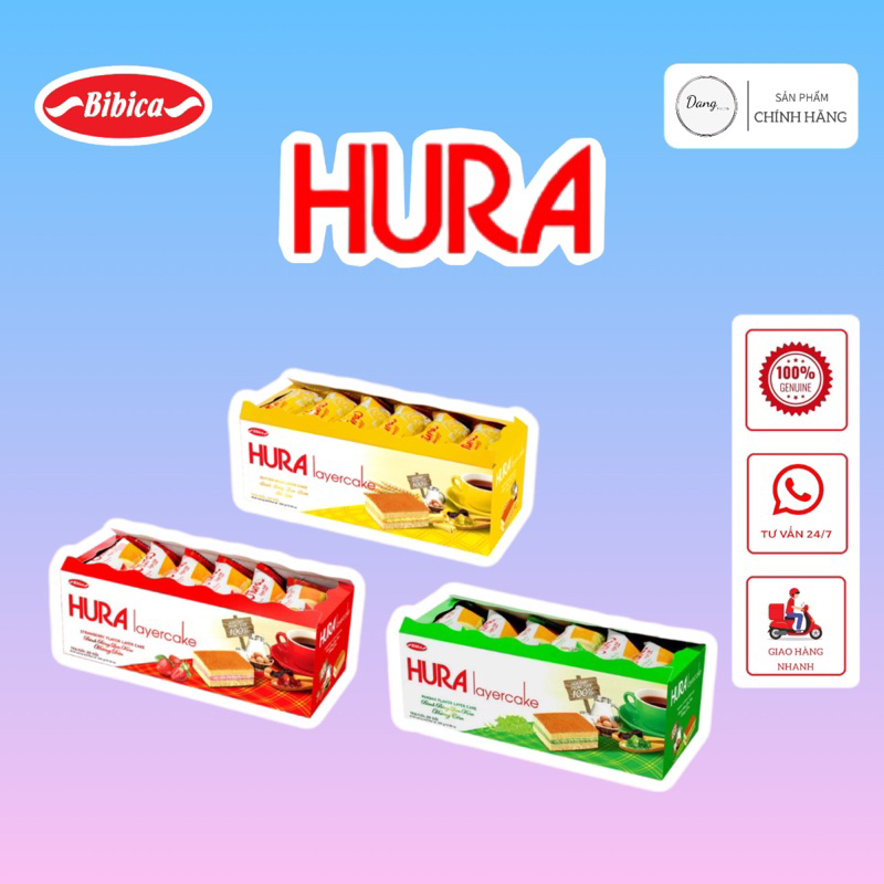 Bánh Bông Lan Hura Layercake Khay 300gr Bibica