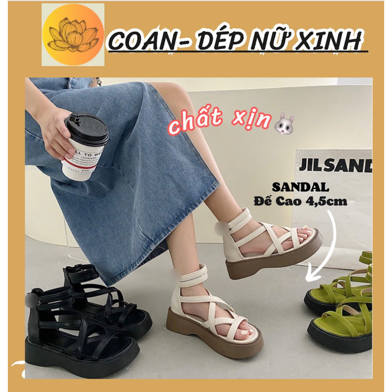 (CHÍNH CHỦ - FULL BOX ) GIÀY SANDAL CHIẾN BINH dây mảnh Đế Cao Dày 4,5 Ulzzang tôn dáng