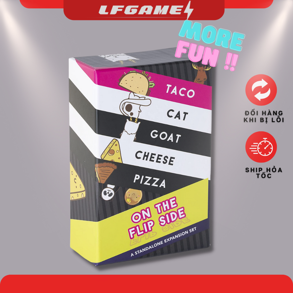 [CAO CẤP] Board Game On The Flip Side Taco Cat Goat Cheese Pizza Bản Tiếng Anh Trò chơi trí tuệ