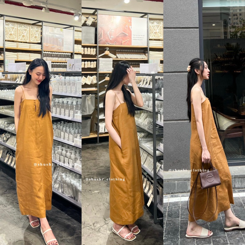 𝐌𝐢𝐥𝐥𝐚 𝐃𝐫𝐞𝐬𝐬  - Đầm Linen Tưng ( ảnh chính chủ )