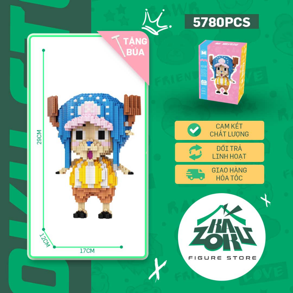 Mô hình lắp ráp nhân vật Chooper One Piece 29cm siêu dễ thương fullbox tặng búa