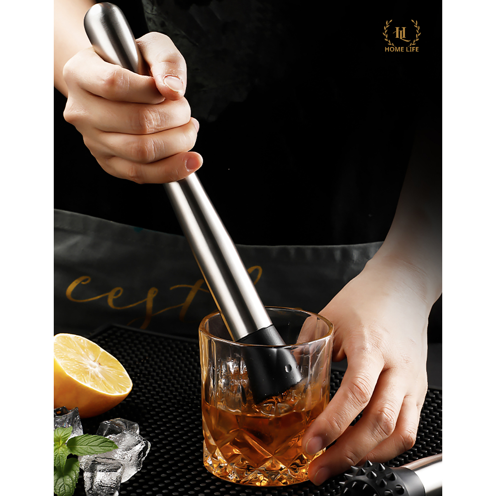Chày Dầm Pha Chế – Bar Muddle | DỤNG CỤ DẦM CẦM TAY CHO PHA CHẾ | DỤNG CỤ DẦM CHẤT LIỆU INOX ĐẦU CAO SU