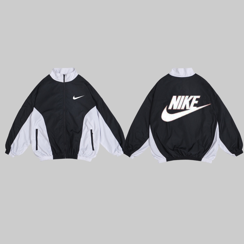 Áo khoác gió Nike chính hãng đôi nam nữ 2 lớp unisex chất liệu dù cao cấp unisex form rộng brand jacket 12001