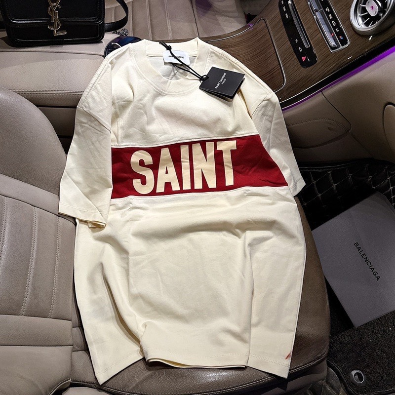 Áo Thun SAINT LAURENT Form Rộng Tay Lỡ Vải Cotton 100% | BigBuy360 - bigbuy360.vn