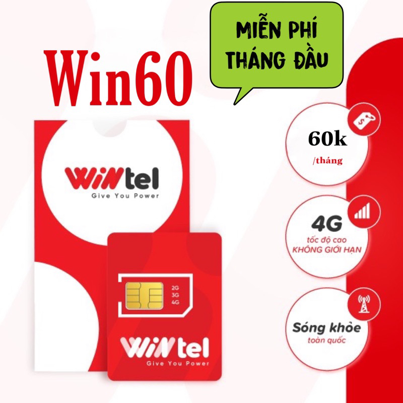 Sim 4G Win60+ Thoải Mái Data, Xem Phim 4k Thả Ga