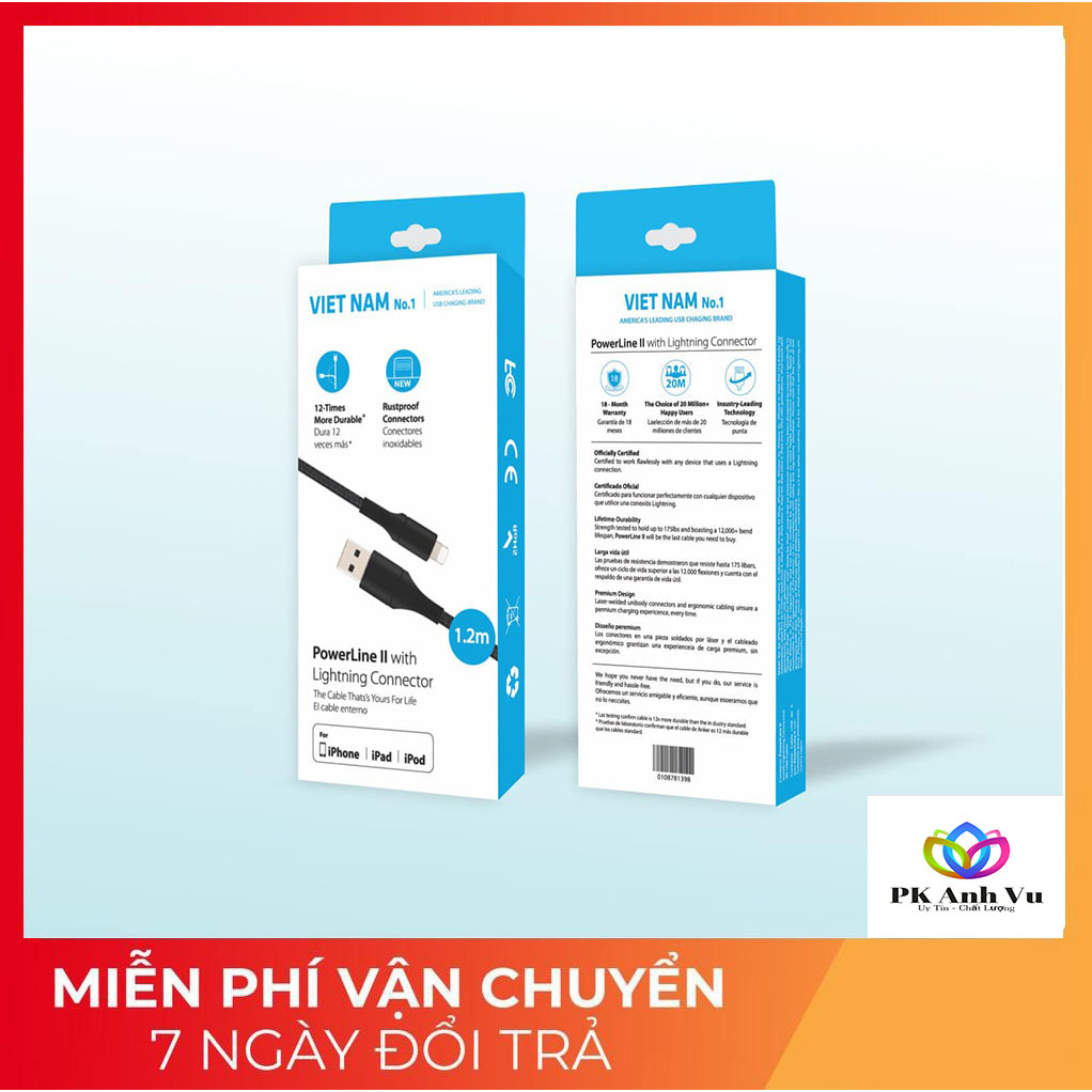 Cáp dù sạc siêu nhanh Việt Nam bảo hành 12 tháng 1 đổi 1