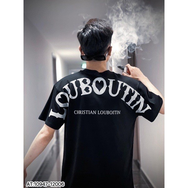 Áo Thun Louboutin Form Rộng Tay Lỡ In Nhũ Kim Tuyến , Áo Phông Tay Lỡ I Love Louboutin Vải Cotton Cao Cấp | BigBuy360 - bigbuy360.vn