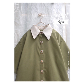 Áo sơ mi linen thêu